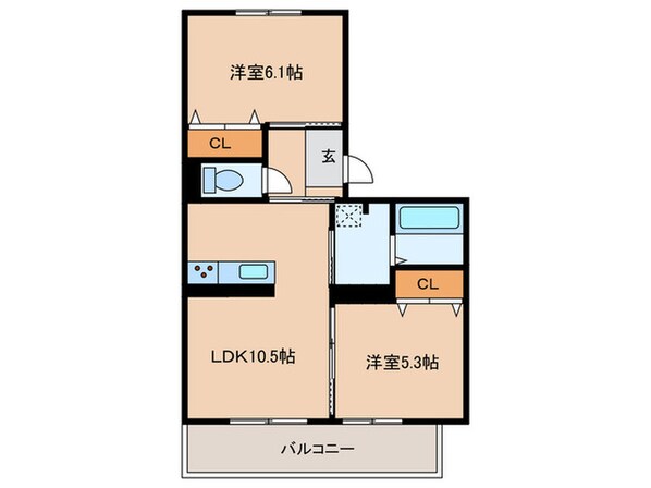 エール北花山の物件間取画像